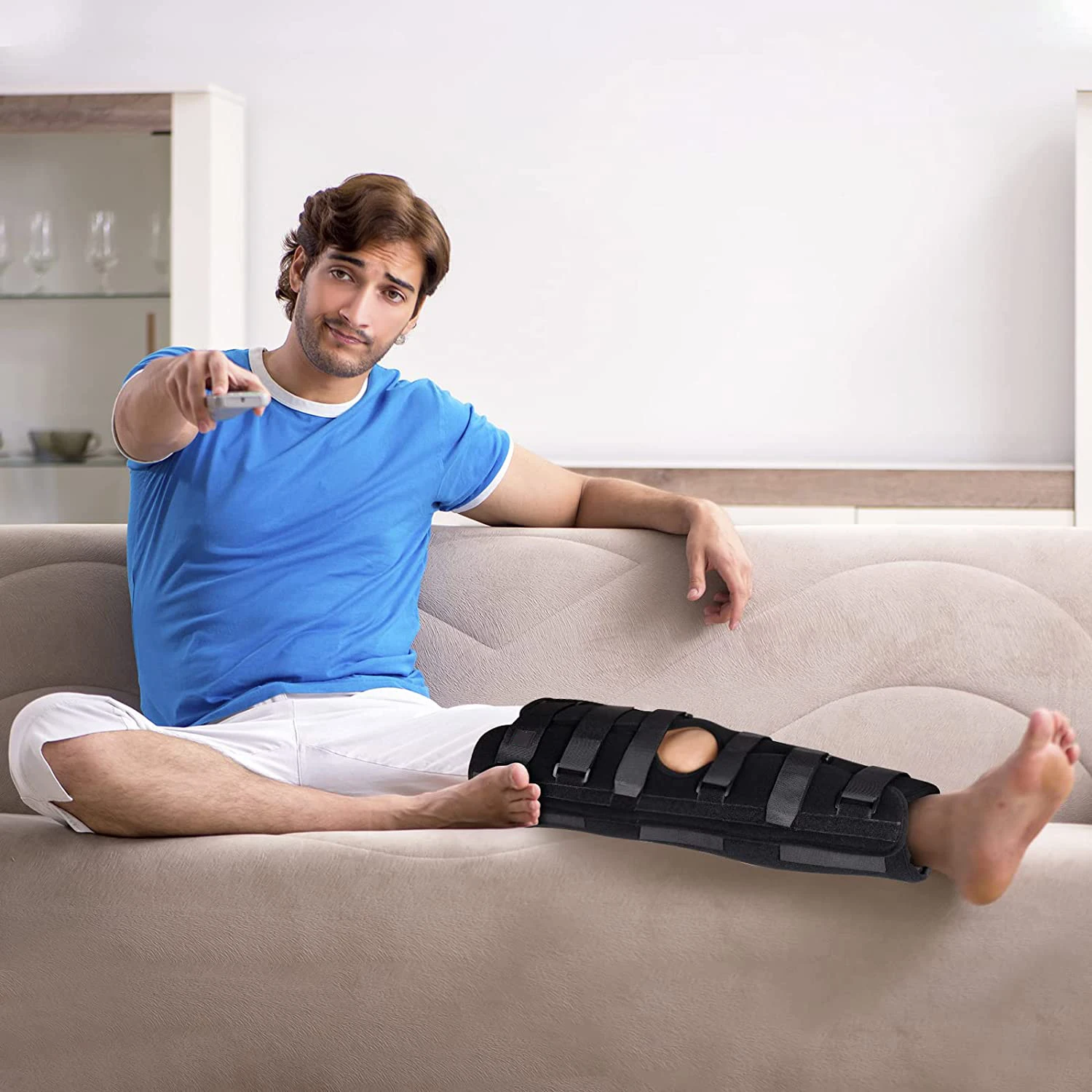 Kangda Knee Immolizer Tri-Panel Immolizer knee Brace for ACL. PCL LCL MCL Pain Relief