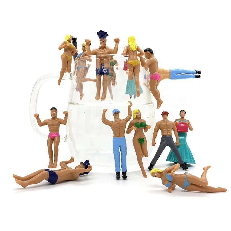 8 Pcs Kids Toy Doll Mini Desk Decoration Plastic Miniature Hanging Cup Edge Ornaments Action Figure