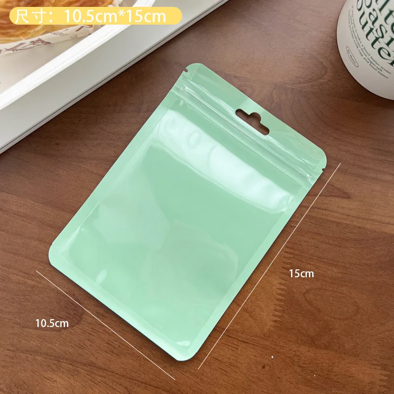Premium Resealable Small Smell Proof Flat Macaron color Heat Seal Plastic Ziplock Bag With Clear Window For Food Storage