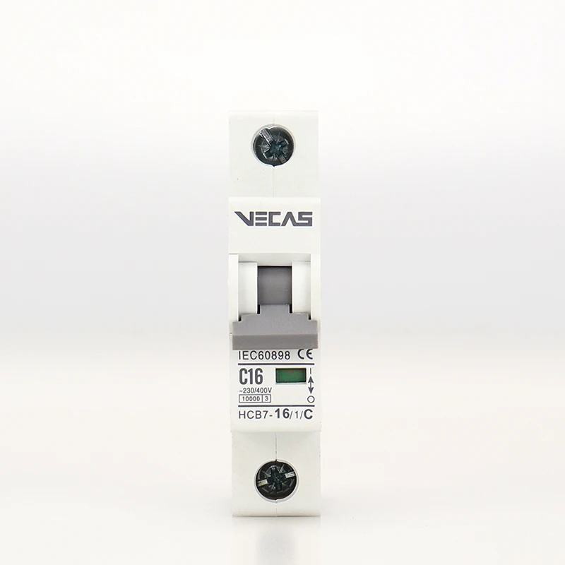 VECAS HCB7 MCB Miniature Circuit Breaker Manufacturer HCB7 DZ47 1 Pole 16 AMP 32 AMP 63 AMP MCB Mini