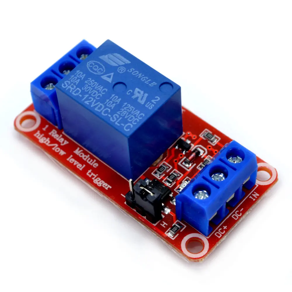 12V 1 Way Relay Red PCB Board High and Low level Trigger With Optocoupler Isolation 1 Channel Relay Module power supply module