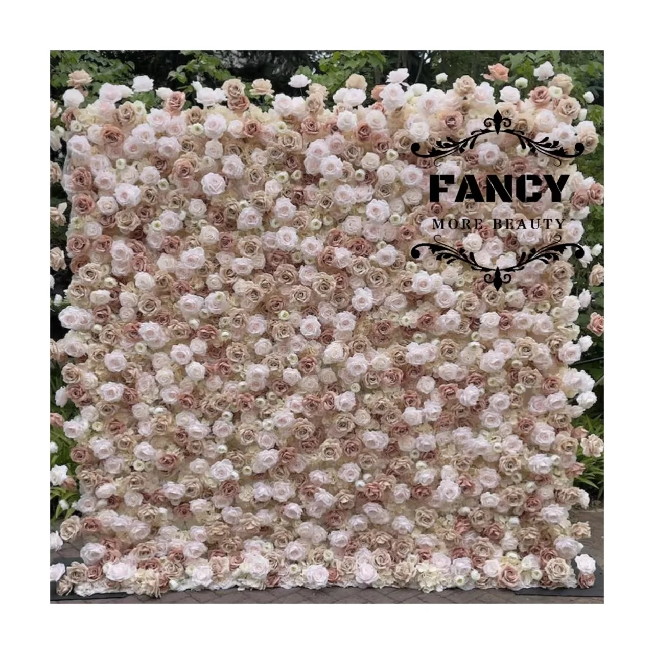 Silk Wedding Event Floral 5D/8D Artificial Rose Flower Wall Wedding Home Party Decoration Stage Backdrop