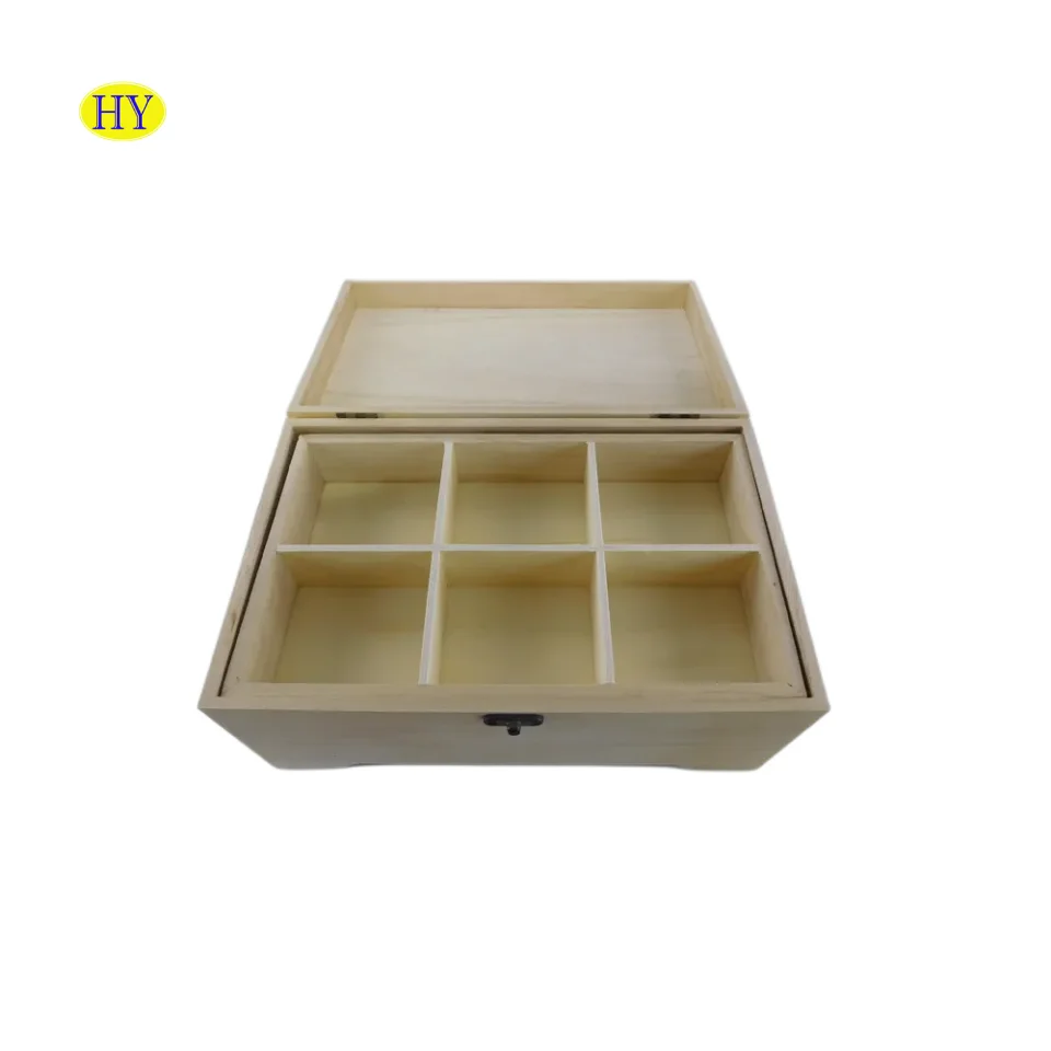 wooden divided lattice nut Snack Platter Box gift wood packaging Storage Platter bamboo compartment box for candy sweets