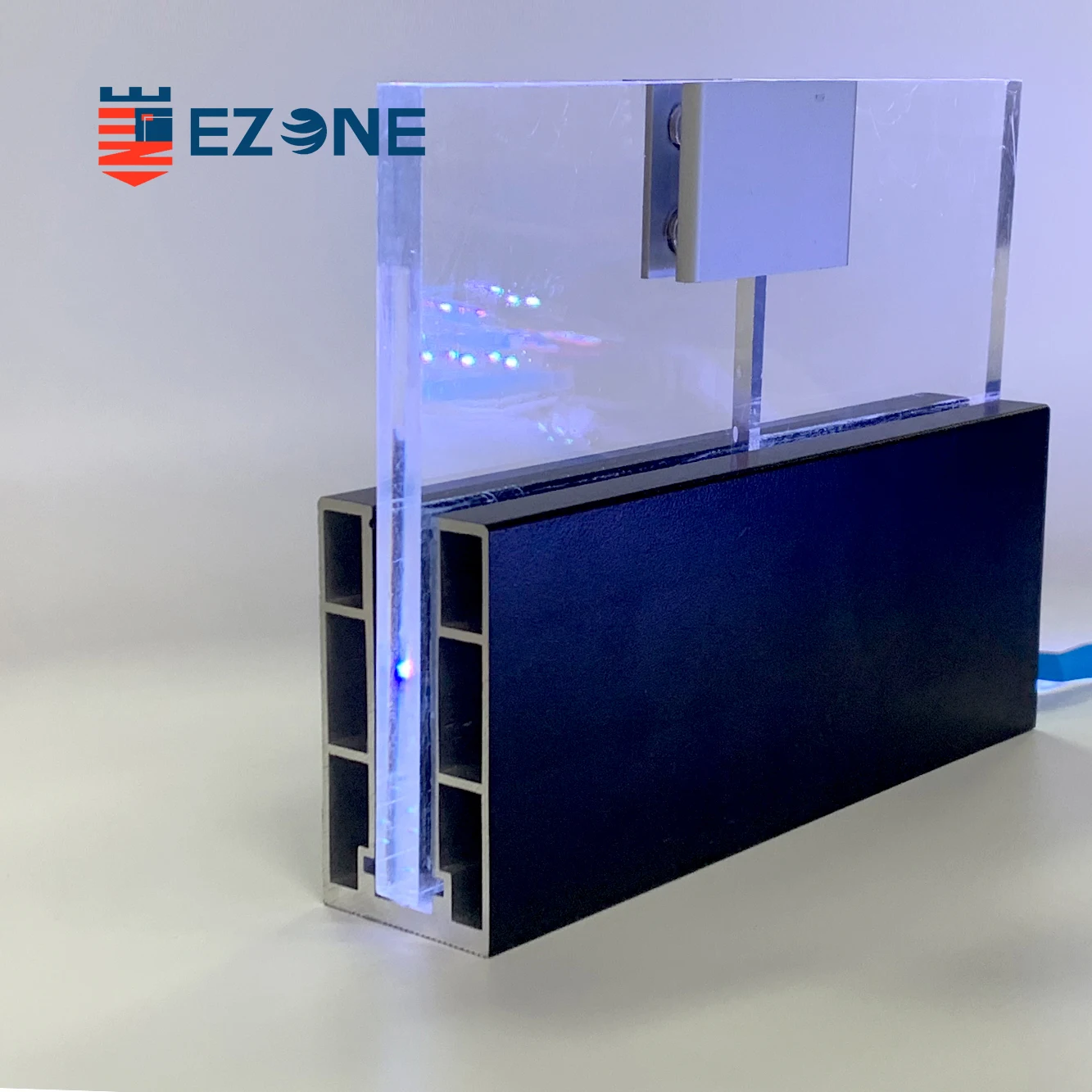 Aluminum Glass Railing Aluminium U Channel Profiles For Balcony Balustrade Glass Railing  With LED