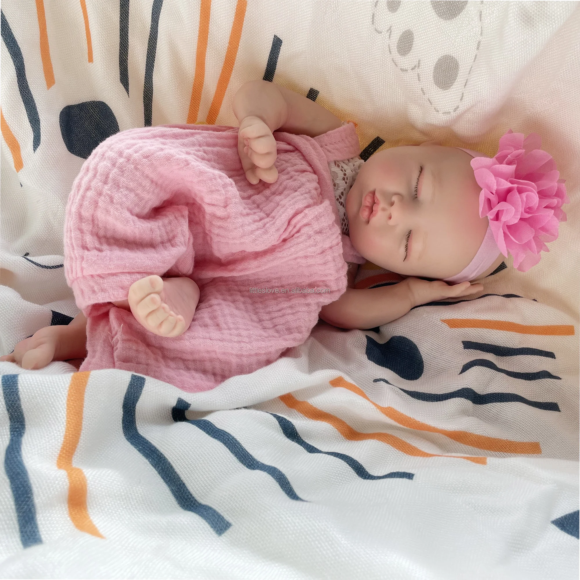 Wholesale 13inch Full Solid Silicone  Reborn Dolls Realistic Alive Reborn Baby Silicone Reborn Doll Realistic
