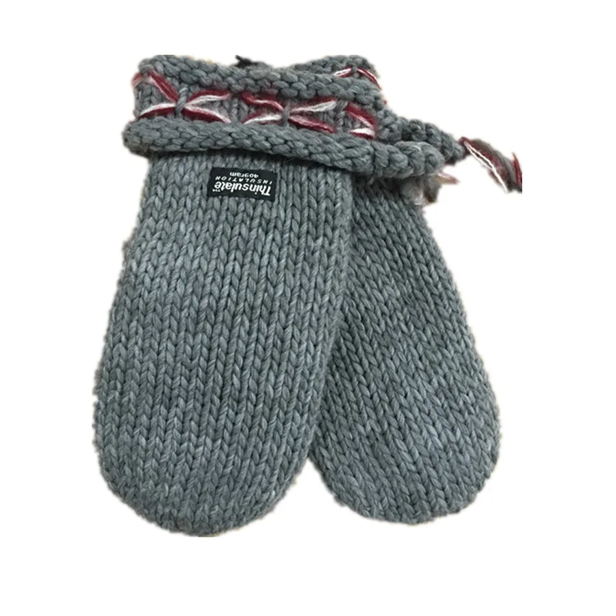 
China Wholesale Market Winter Knitted 100% polyester knitted mittens 