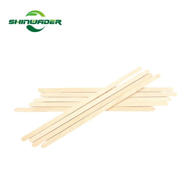Disposable Wholesale Eco-friendly Wooden Popular CLASSIC Wood coffee stirrers coffee stir stick Flat Handle