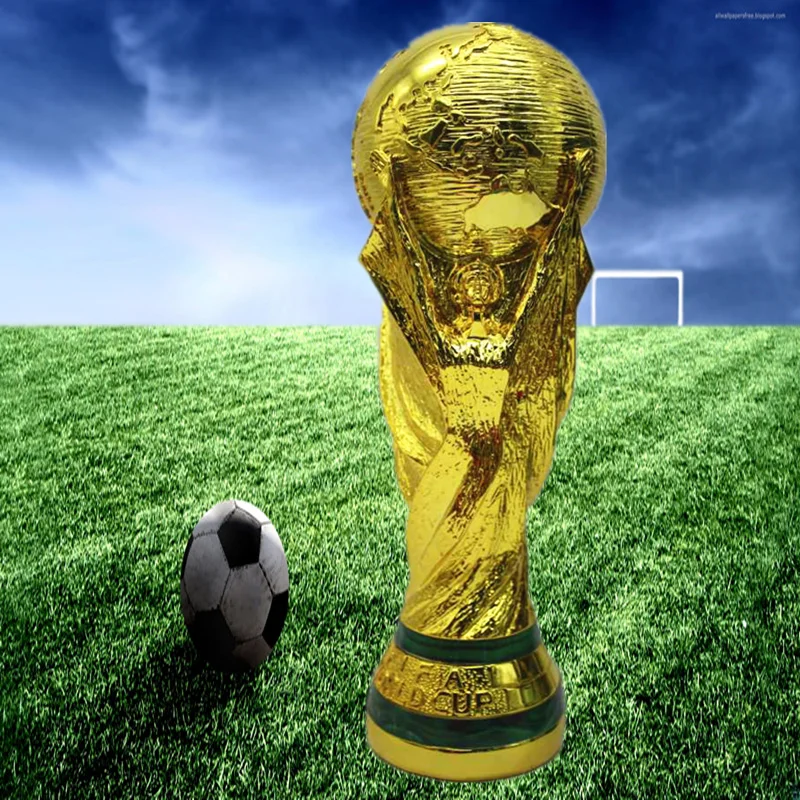 Wholesale Custom Metal Resin Trophy 37cm World Sports Football Soccer Trophy Cup Model 2023 Metal Award Trophy