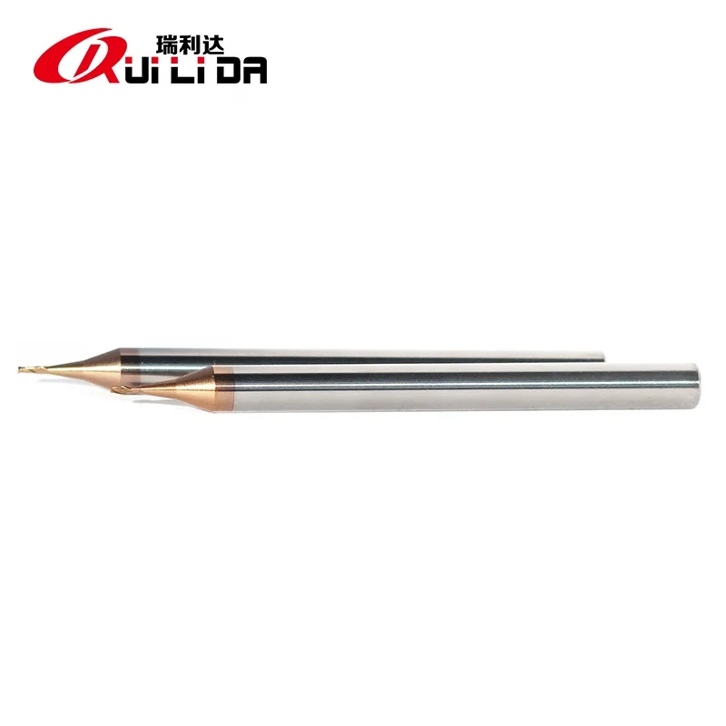 RLD HRC 55 solid carbide micro diameter end mill cutter 2flute cnc cutting tools for jewellery tools