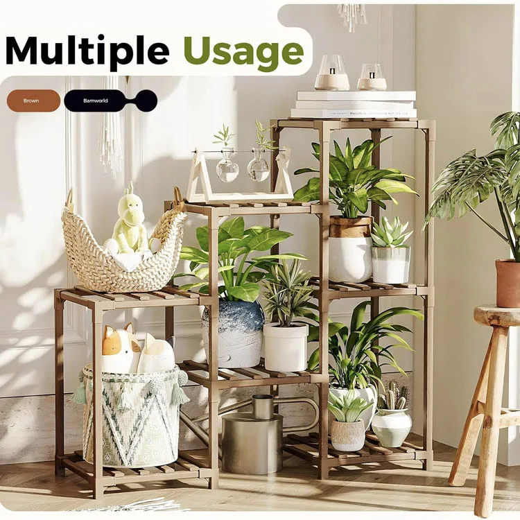 Wholesale Bamboo Plant Holder Stand Outdoor Plant Stands for Indoor Plants