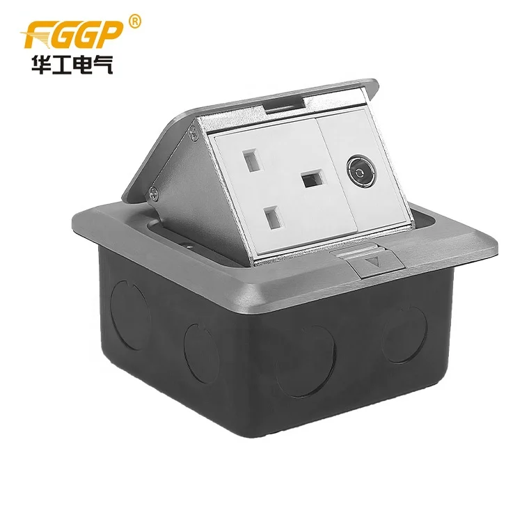 3 pin 110V 220V 13A 16A vga floor power socket box outlet with HDM charger