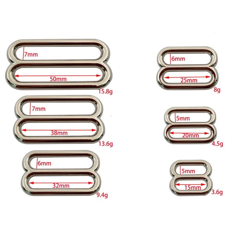 Clothing Hardware 2 Inch 50mm Silver Metal Clasp tri glide adjust Buckles For Belt