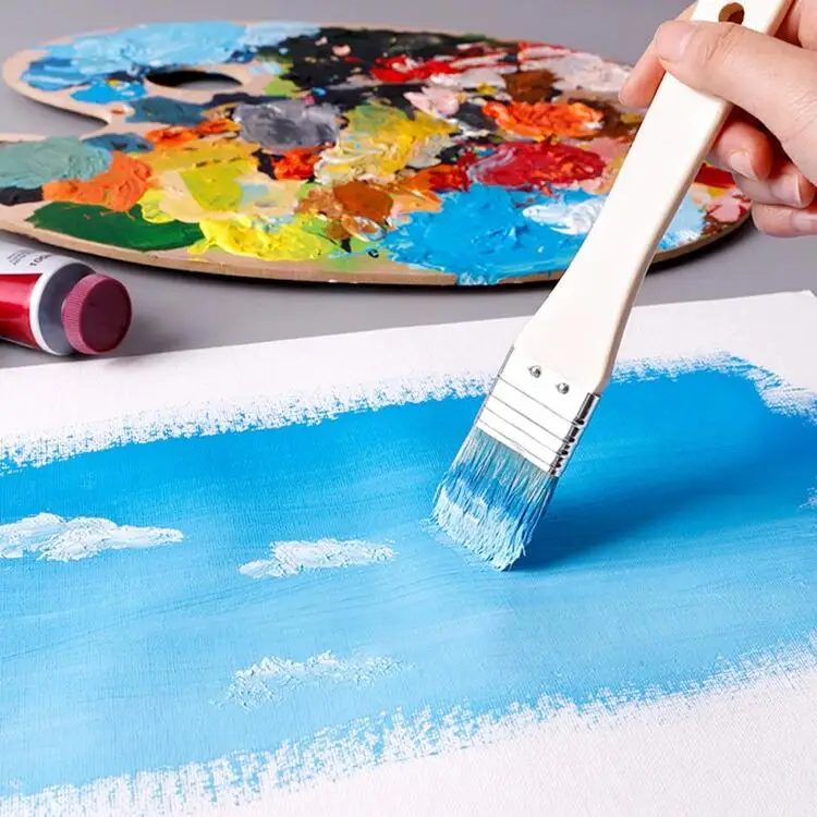 Professional nylon chip brush set large flat brush for wall canvas paint 3 inch chip brush