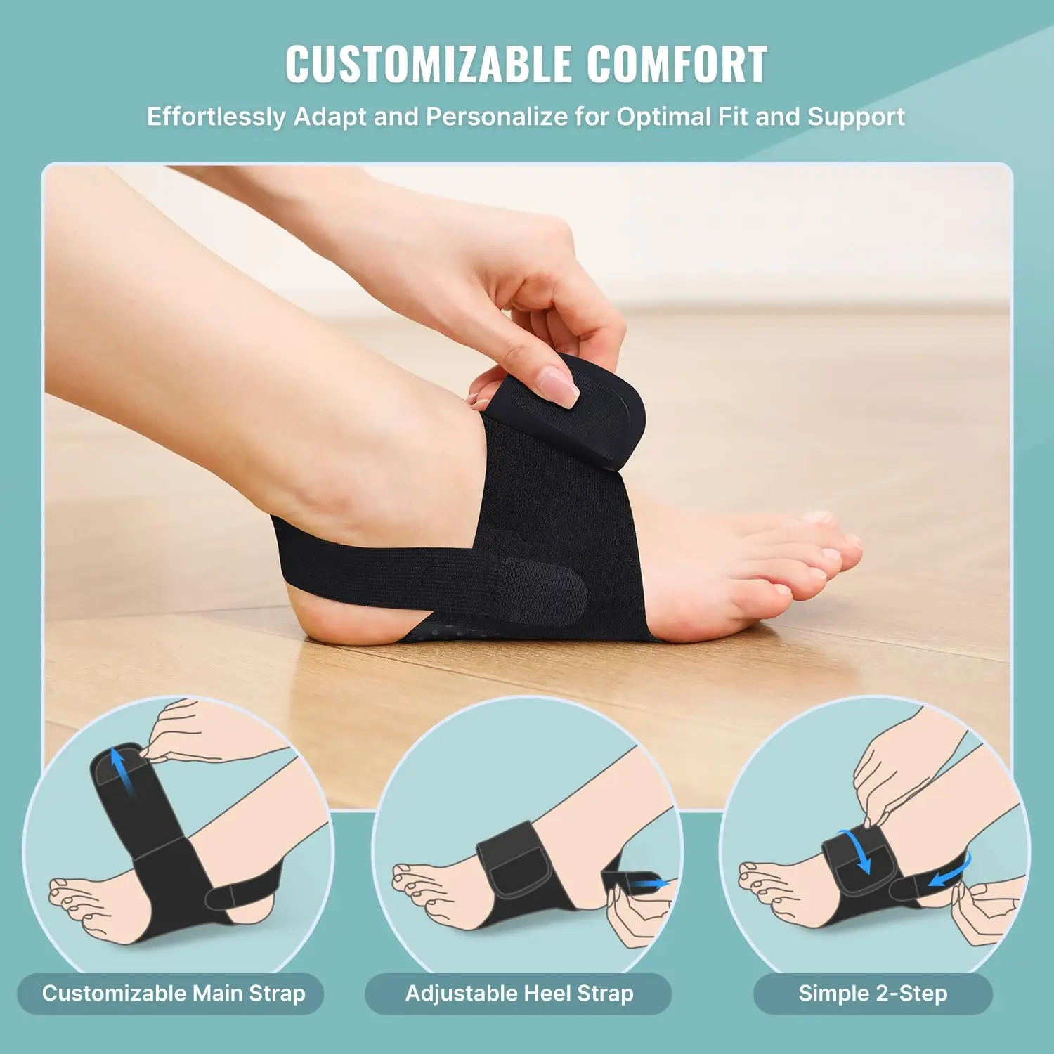 Arch Support for Plantar Fasciitis Relief: Non-Slip Unisex Arch Support Inserts Adjustable Arch Support Braces
