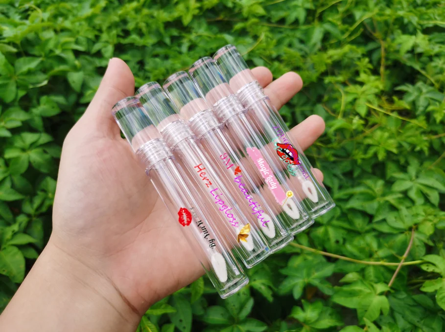 Wholesale Round Transparent Lipgloss Tube Packaging 7ml Empty Lipgloss Tube