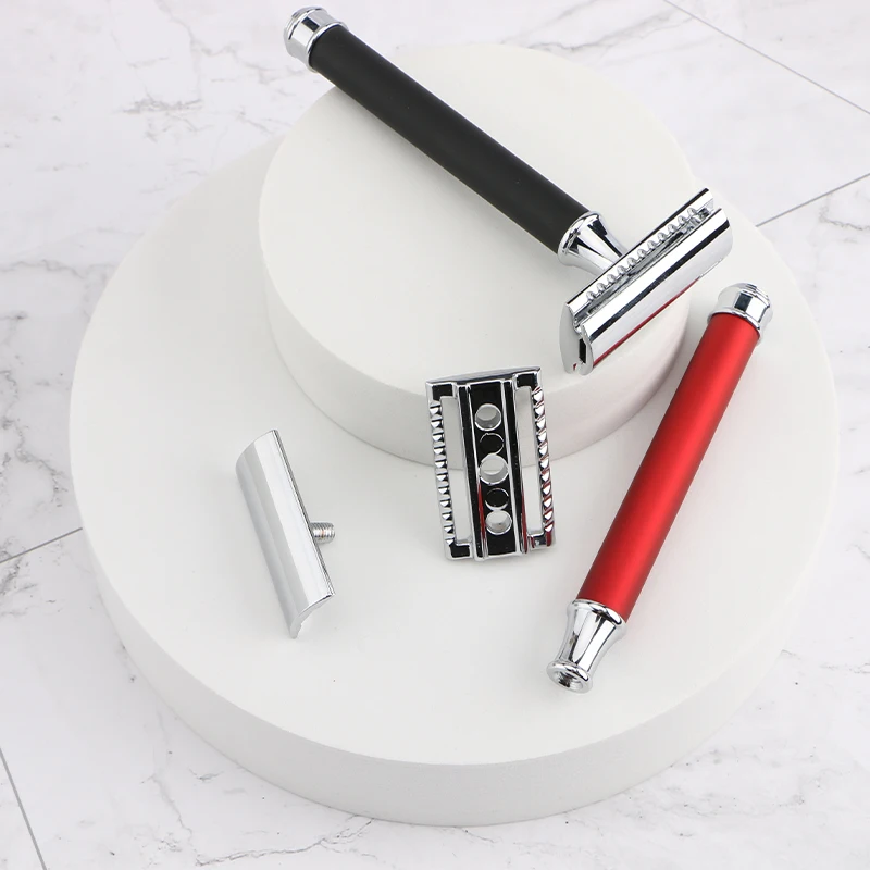 Custom cooper handle classic razor brass double edge safety razor shaving set