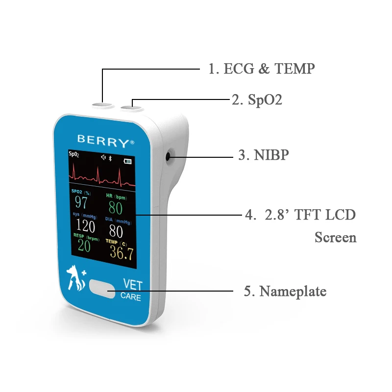 BERRY Am6200 Vet patient monitor for veterinary animal Patient monitor for dog Veterinary medical devices for dogs and cats
