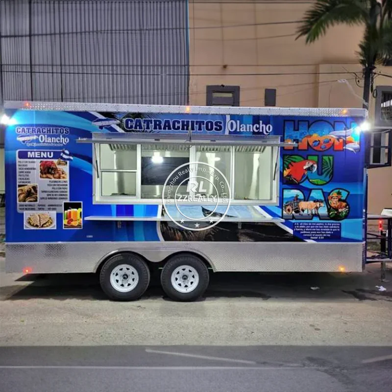 China Korean Mobile Food Trolley Carts Street Fast Food Kiosk Indoor Towable Bbq Steel Food Cart Car For Sale