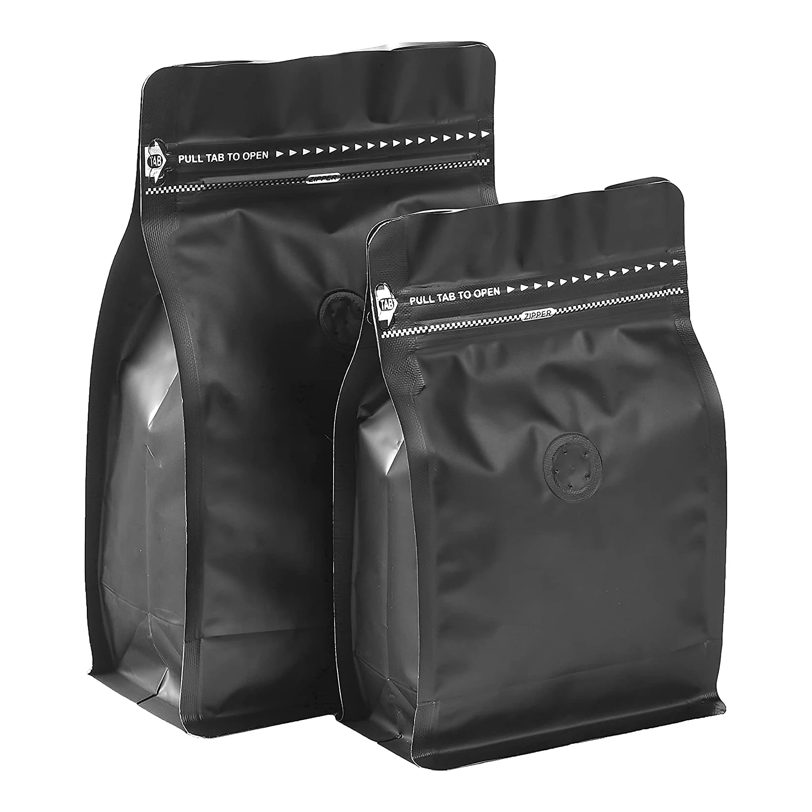 Customized high barrier foil coffee bag exhaust valve thickened octagonal sealing bag matte black  coffee plastic packaging bags
