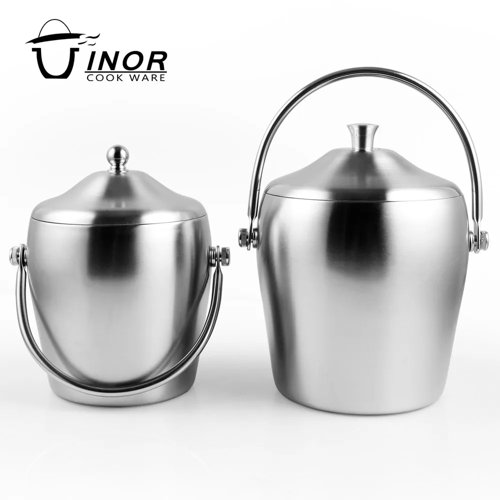 small silver round standing barrel cola ice bucket from china