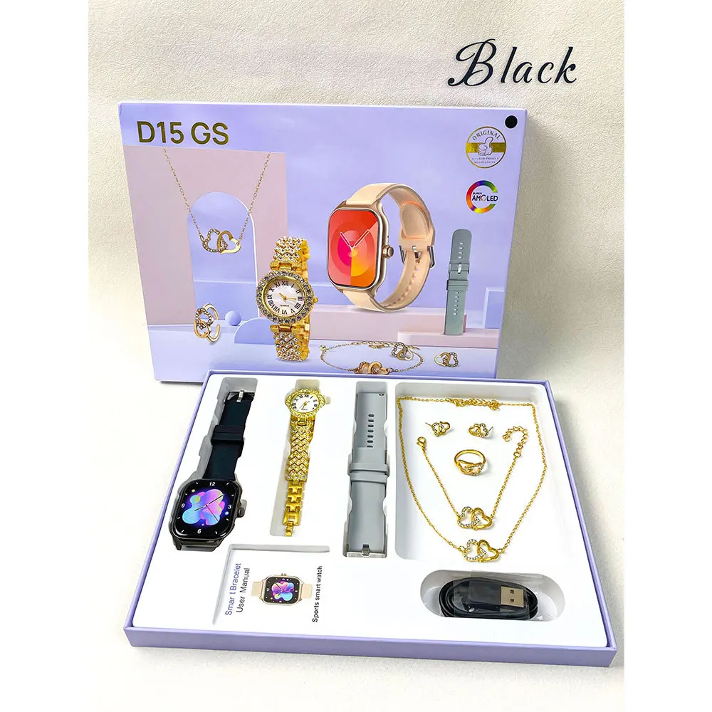 2025 New Smart Watch Women Necklace Earrings Jewelry Gift Box Set Sports Smartwatch For Girl Fitness Tracker For OS Android