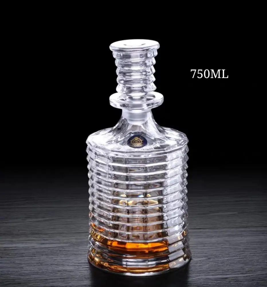 Wholesale custom glass bottle packaging for brandy or whisky 750ML