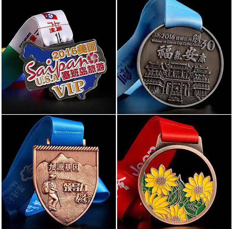 Wholesale Track Field Commemorative Medals Marathon Gold Silver Bronze Event Medals Metal Commemorative Medals