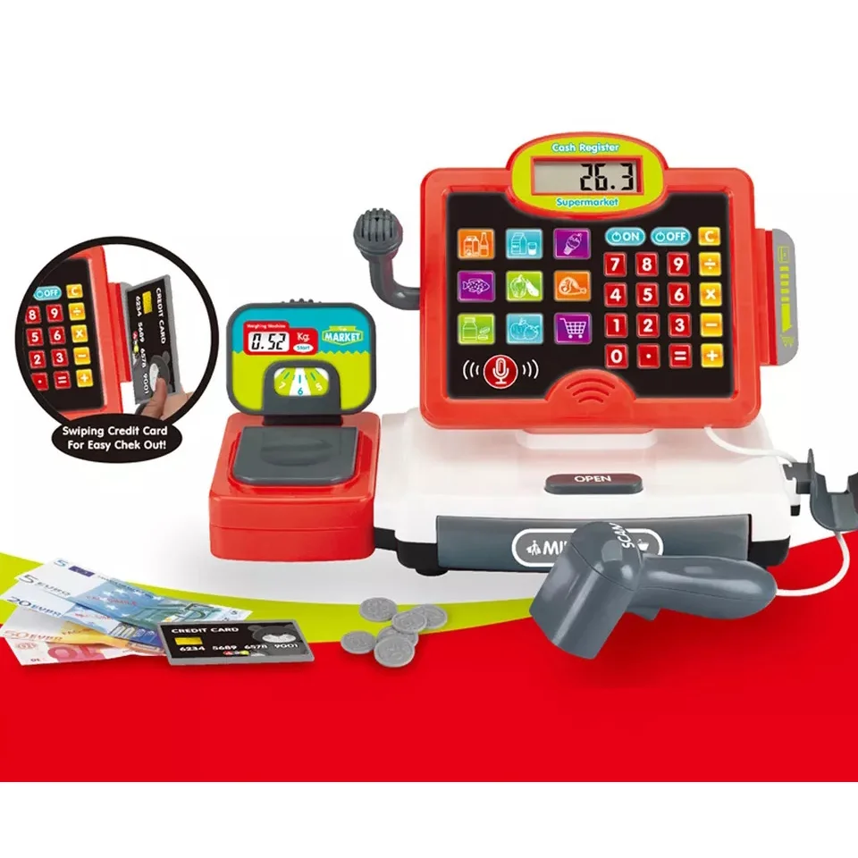 Best Boy And Girl Multifunctional Children Pretend Supermarket Counter mini Cash Register Game Toy