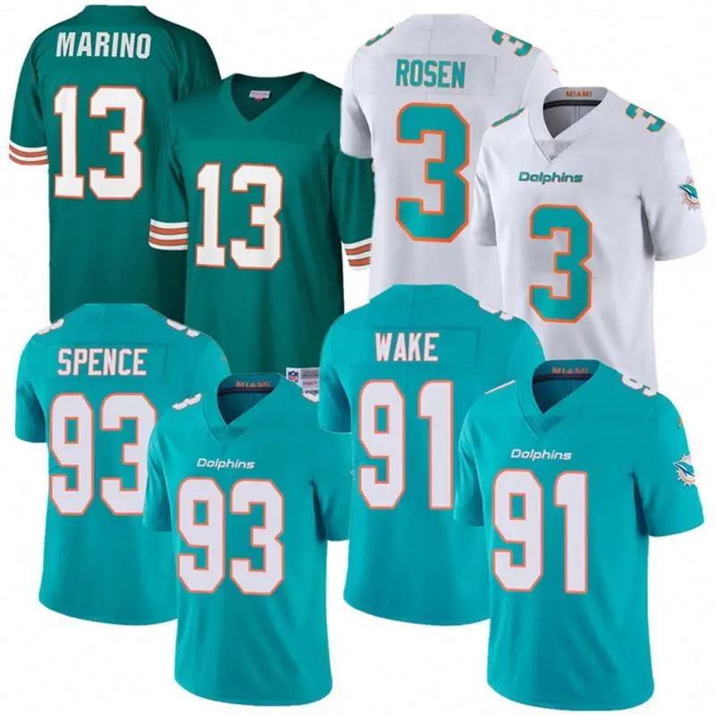 Retro 13 Dan Marino Jersey 3 Josh Rosen 91 Cameron Wake 29 Minkah Fitzpatrick Spence Football Jerseys