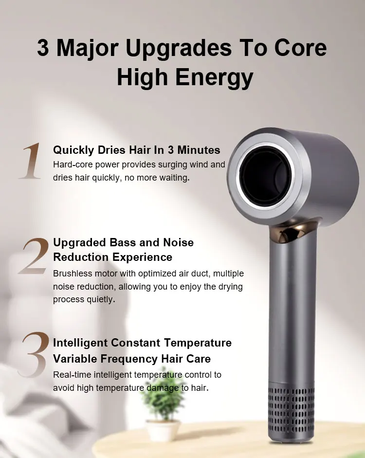 popular Low db Fast Drying Low Noise Blow Dryer Professional Ionic Hair Dryer for Home  Travel high speed hair dryer at home