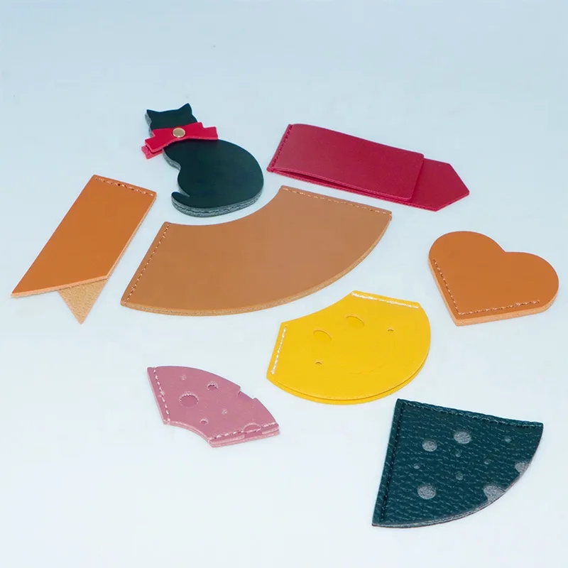 Minimalist Style Handmade PU Leather Handicraft Bookmarks
