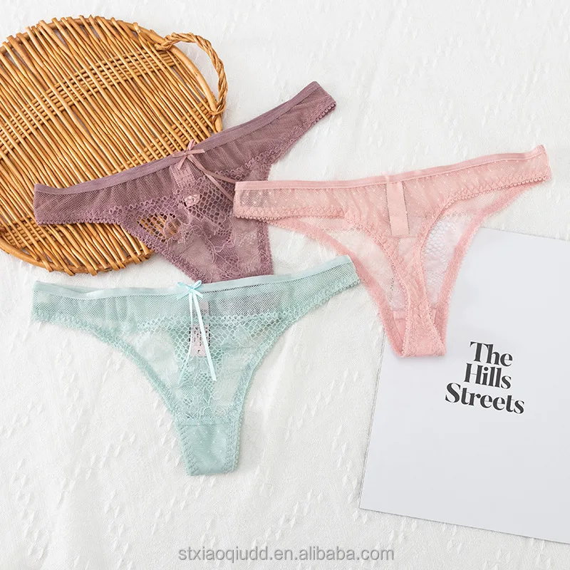 Hot Sale wholesale T Pants Transparent Lace Sexy Panties temptation underwear women low waist Traceless lace thong panty panties