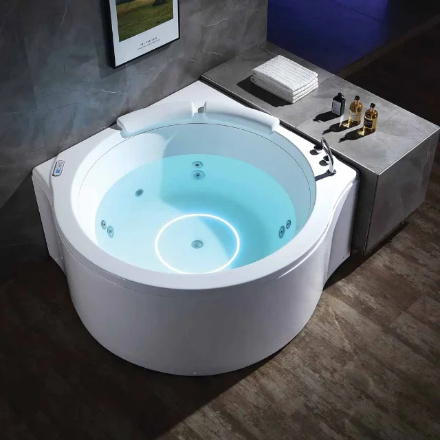 Round Bath Tubs Corner Luxury Whirlpools Acrylic Bathtub with Massage Function for Modern Bathroom Jakuzzi Indoor Bathtubs