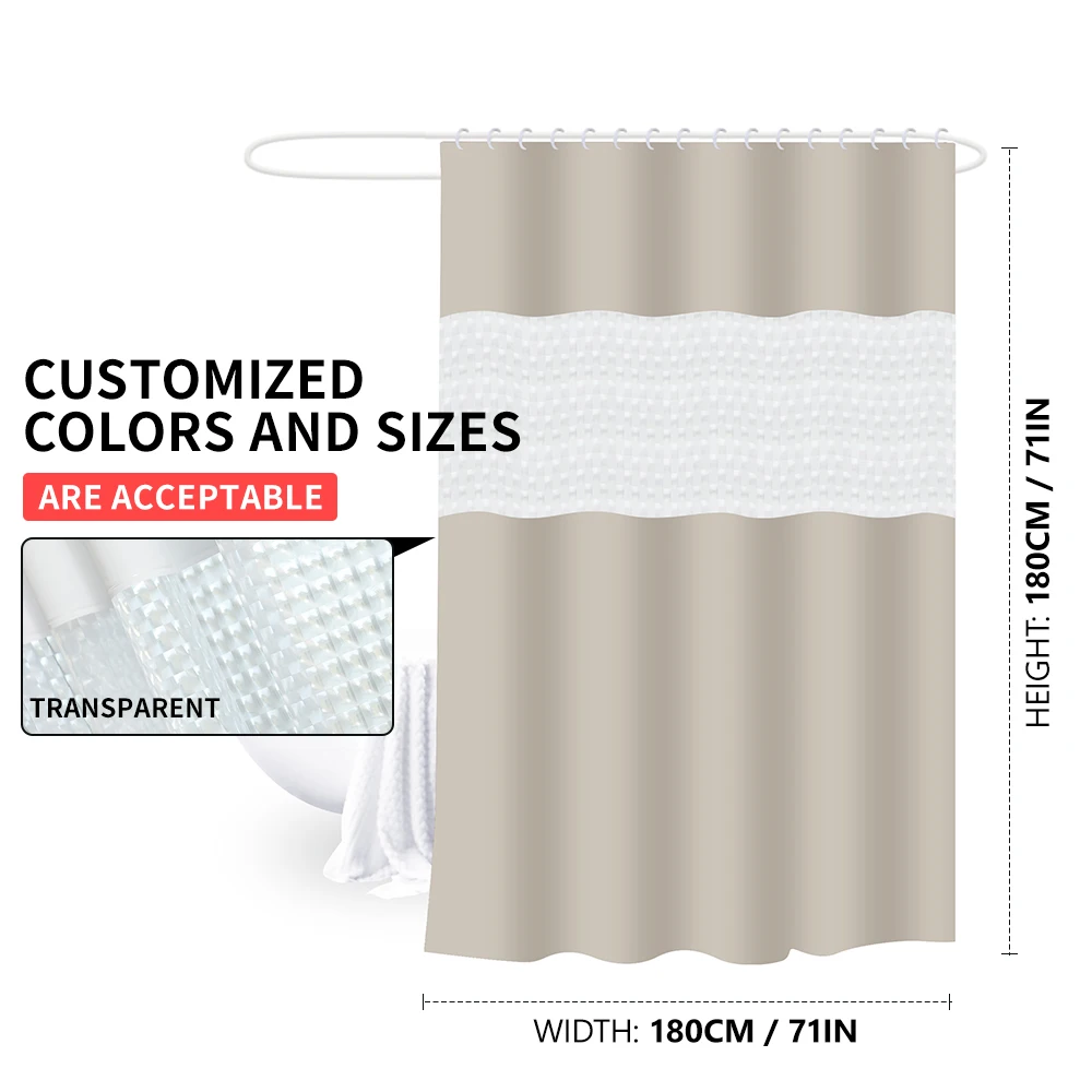 Splicing PEVA Plastic Shower Room Curtain, Waterproof and Mildew-proof, Home Hotel Bathroom Applicable