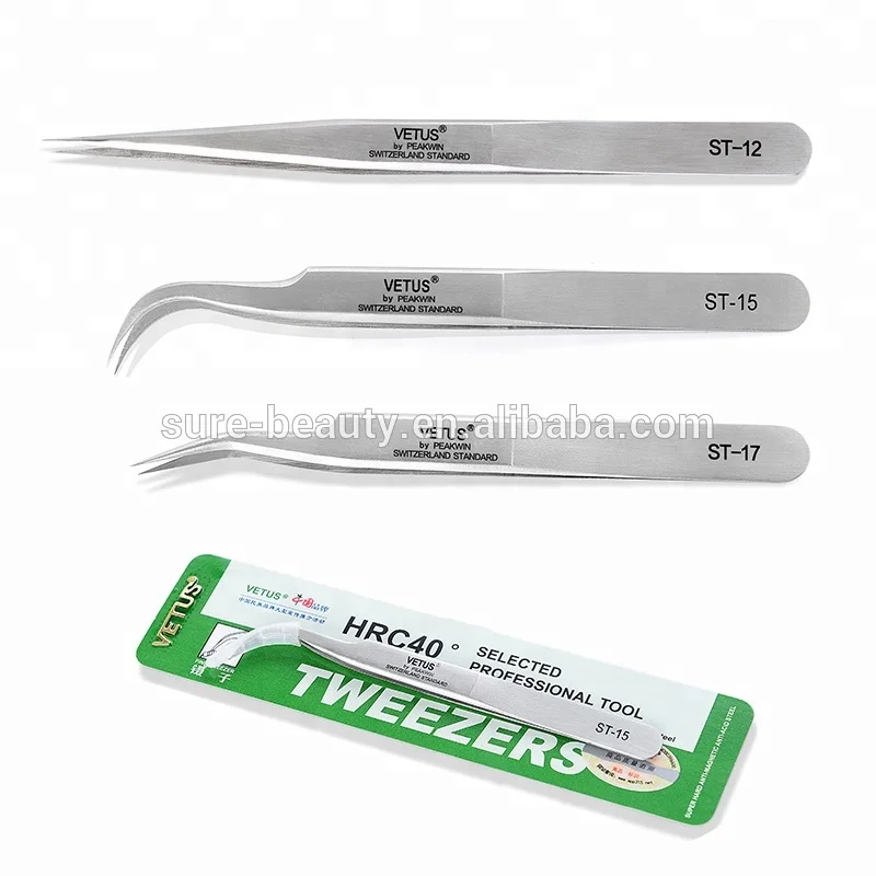 Original Vetus ST Tweezer Stainless Steel Eyelash Extension Tweezer