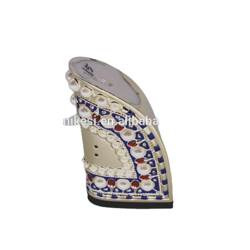 Various style and height ABS heel for shoe making Roman style sole inlaid with pearls