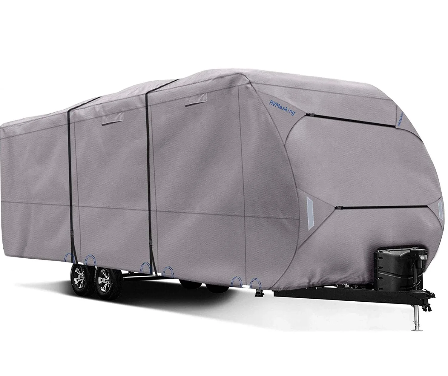 Heavy Duty 300D Top Windproof Travel Trailer Cover for RV Motorhome luxury  Camper Covers, Tongue Jack Cover, 37 ft