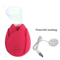 2021 New Tulip Shape Nipple Vibrating Clitoral Sucking Vibrator Clitoris Stimulator Suction Clit Sucker Sex Toys Women