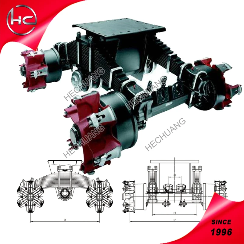 Semi Trailer 24T  Axle Trailer Bogie Suspension