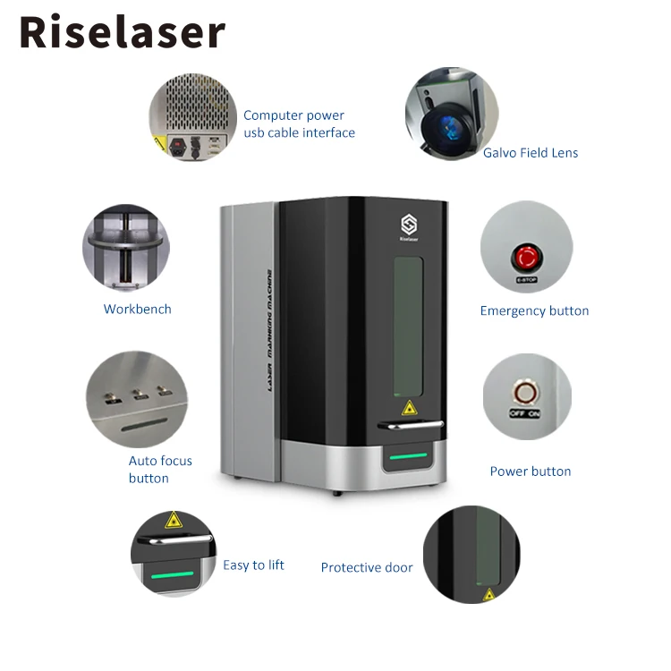 Enclosed Desktop Mini Portable Laser Marker 20w Metal Jewelry Fiber Laser Marking Engraving Machine