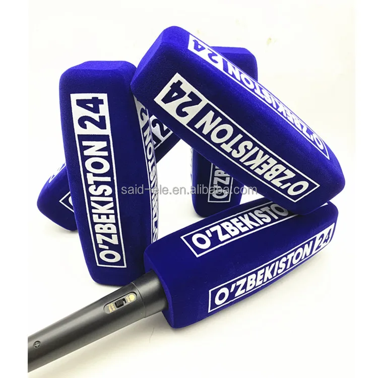 Shotgun mic foam printing interview microphone sponge cover for Radio TV Broadcasting Equipment
