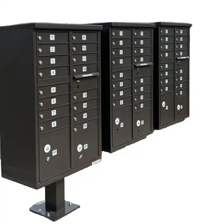 Metal Outdoor Postal delivery box USPS MailBoxes Home Garden 16 Doors 2 Parcel Lockers with key lock