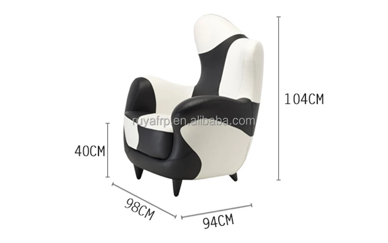Fiberglass Leisure Chair Color Black and White Design Home Bedroom Hotel Lobby Modern Contemporary Accent Chairs For Living Room
