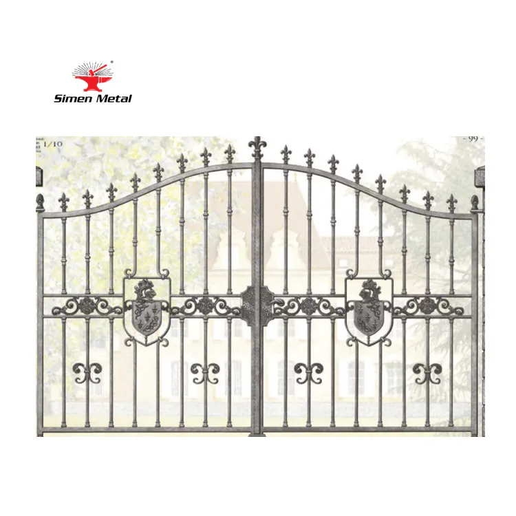 Hand-Free New Design Strong Wrought Iron Ornamental Garden Gate design Manufacturer Supplier