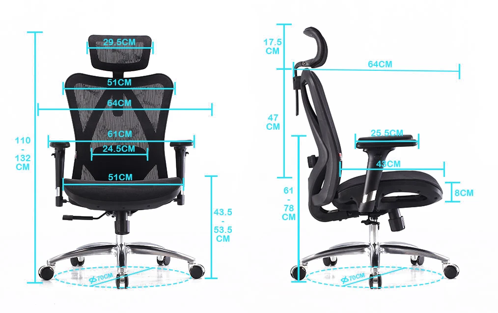 Free Sample SIHOO M57 office mesh computer ergonomic leather computer chair with adjustable 3d