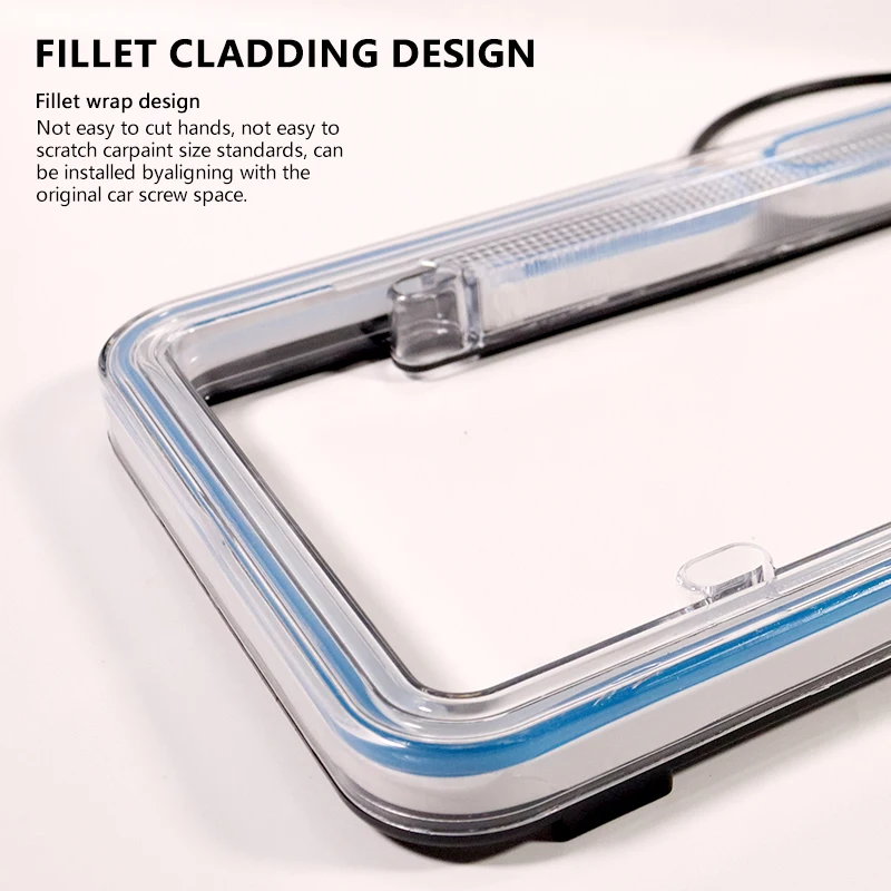 5 Colors 12V LED 60 Lights Universal Acrylic Plastic License Plate Cover Frame