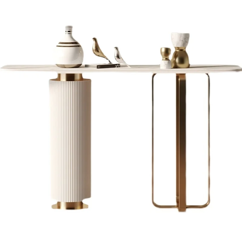 Modern minimalist light luxury marble porch cabinet entrance sideboard side view deck