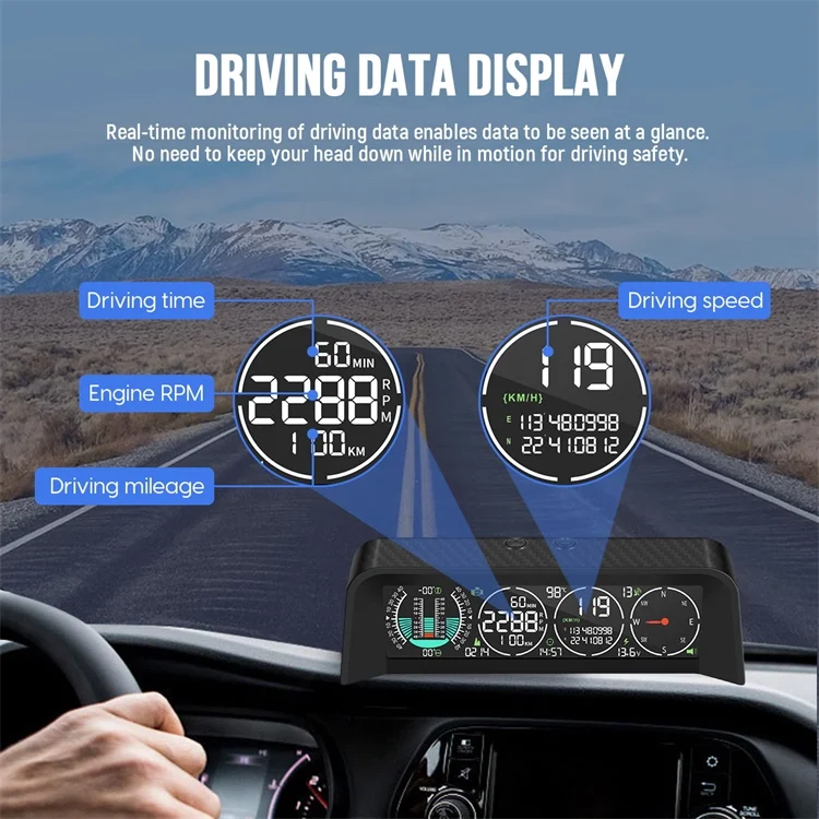 Top Sale MRCARTOOL  M80 Motorcycle Electronic Speedometer Auto Digital GPS Speedometer HUD Display