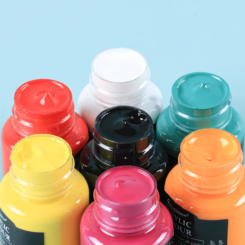 Giorgione 6pcs Watercolor Acrylic Color Paint  Set 25ml Artistic Fabric Glass Painting Colors With Free Nylon Hair Brush