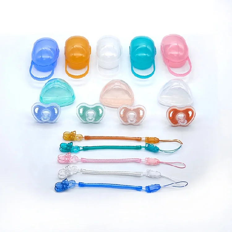 Ultra-Light Silicone Pacifier Symmetrical One-Piece Design BPA-Free Silicone Pacifier 0-6M for Newborn Baby